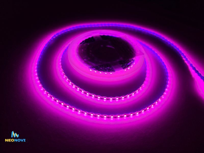 Світлодіодна LED стрічка 12 В (гнучка s-type) для неону, об'ємних літер та контражуру, 110 д/м, IP 65, Рожевий YM110-008-67 фото