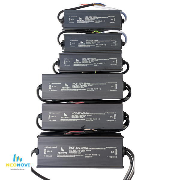 Герметичний блок живлення, 250W-12V, IP67 HCF-12V-250W фото