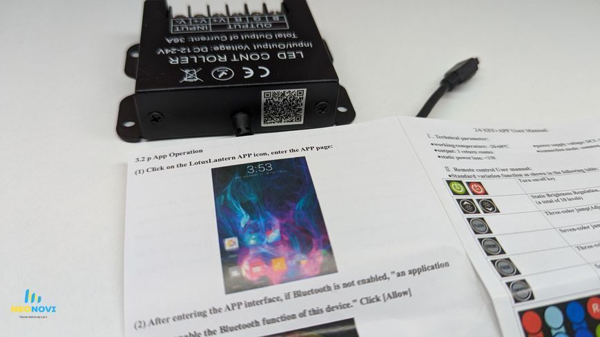 Контроллер RGB ,WI-FI, 36А, з керуванням зі смартфону + пульт дистанційного керування, Радіо (RF) , 12-24（V） КТР-05 фото