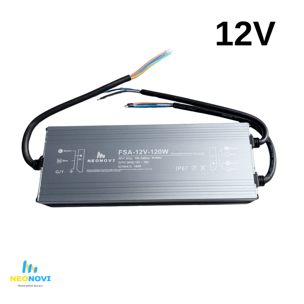 Герметичний блок живлення, 120W-12V, IP67 FSA-12V-120 фото