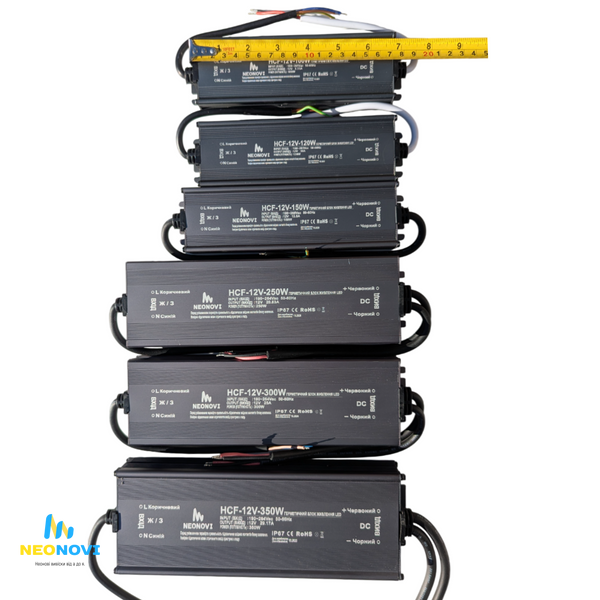 Герметичний блок живлення, 350W-12V, IP67 HCF-12V-350W фото