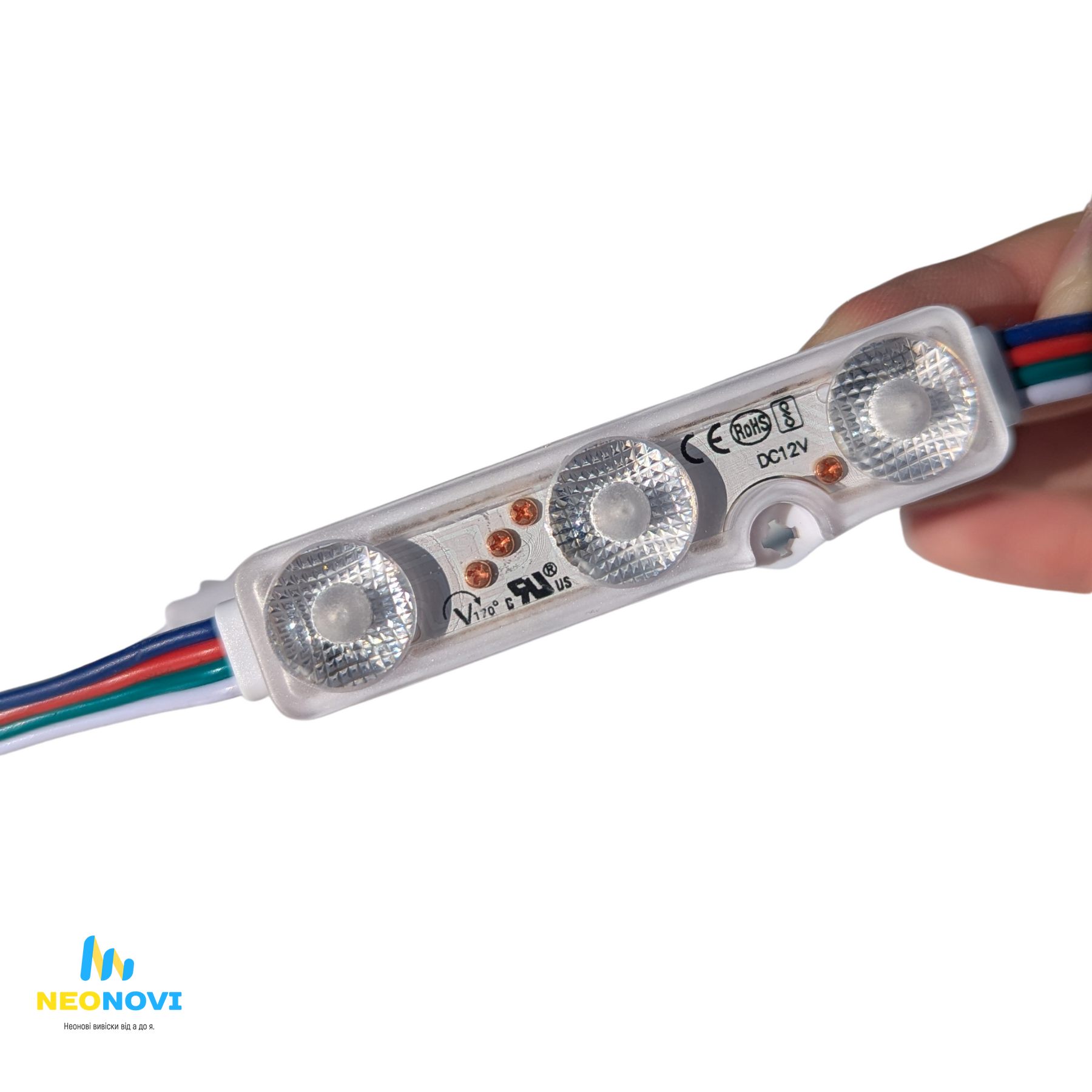 Купити RGB LED модуль, NEO RGB, 3SMD 2835, 1 Вт, IP68 NEO-RGB в ...