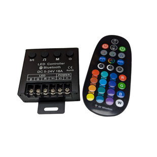 Контроллер RGB , 18А, Bluetooth керуванням зі смартфону + пульт дистанційного керування Радіо (RF) , 5-24（V) КТР-10 фото