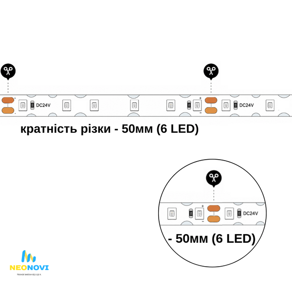 Світлодіодна LED стрічка 24 В (гнучка s-type) для неонових та рекламних вивісок, Помаранчевий ЛЕДГ-24-006 фото
