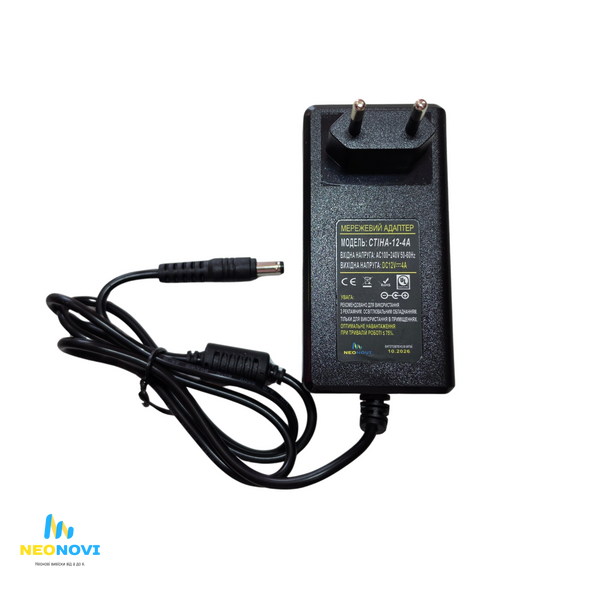 Блок живлення СТІНА 12 V, 4 А СТІНА-12-4А фото