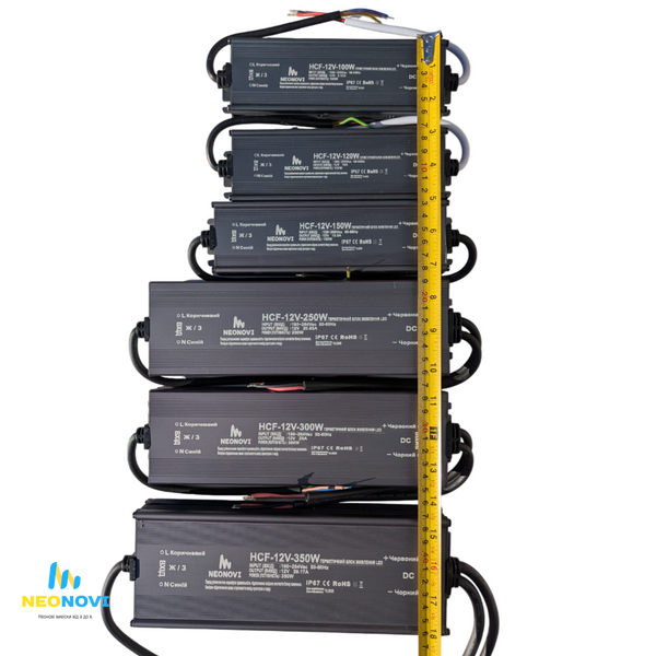 Герметичний блок живлення, 100W-12V, IP67 HCF-12V-100W фото