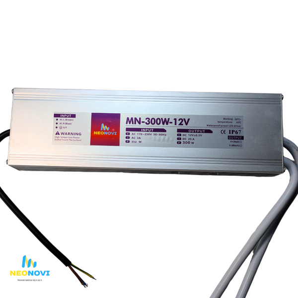Герметичний блок живлення, 300W-12V, IP67 MN-300W-12V фото