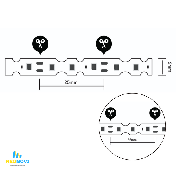 Світлодіодна LED стрічка 12 В (гнучка s-type) для неонових та рекламних вивісок, Білий чистий 6000-6500K+ ЛЕДГ-017 фото