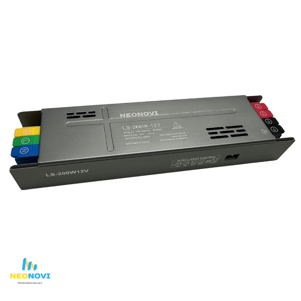 Тонкий блок живлення, Slim- алюмінієвий, 200W-12V LS-200-12V фото