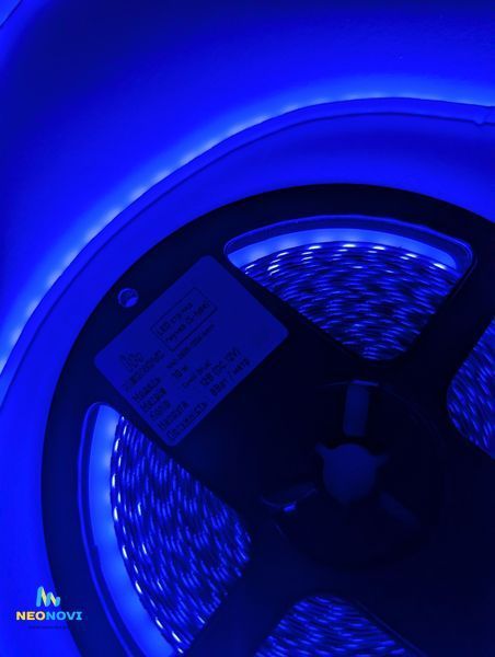 Світлодіодна LED стрічка 12 В - вологозахищена (гнучка s-type) для неонових та рекламних вивісок, Синій ЛЕДГВ-010 фото