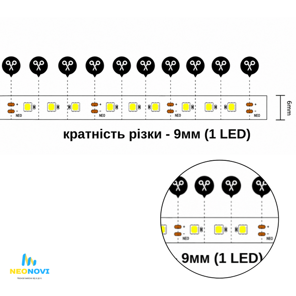 1 см, гнучка Світлодіодна LED стрічка 12 В для неонових та рекламних вивісок, Помаранчевий 1см-ЛЕДГ-006 фото