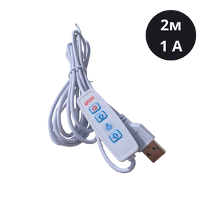 USB-кабель, 2 метри, для неонових та рекламних вивісок, з вимикачем та дімером USB-СИНІЙ-2 фото