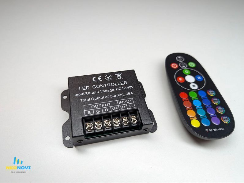 Контроллер RGB , 36А, пульт дистанційного керування Радіо (RF) , 12-24（V） КТР-01 фото