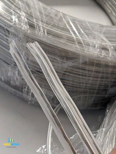 0,75 мм.кв - Бухта кабелю в прозорій ізоляції на 2 жили з перерізом 0.75 мм.кв, для неонових вивісок та інших інтер*єрних вивісок , 100 м ДБ-001 фото