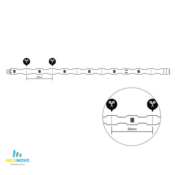 Світлодіодна LED стрічка 12 В (гнучка s-type) для об*ємних літер та контражуру, 50д/м, Білий-холодний 12000К NCP50T-12000К  фото